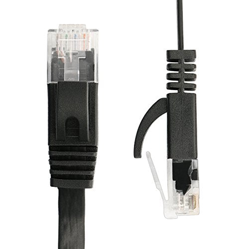 Cat 6 Ethernet Cable 35 ft, Outdoor&Indoor 10Gbps Support Cat8 Cat7 Network, Flat Internet RJ45 LAN Patch Cords, Cat6 Fast Speed Computer Wire with Clips for Router, Modem, PS4/5, Xbox, Gaming, Black
