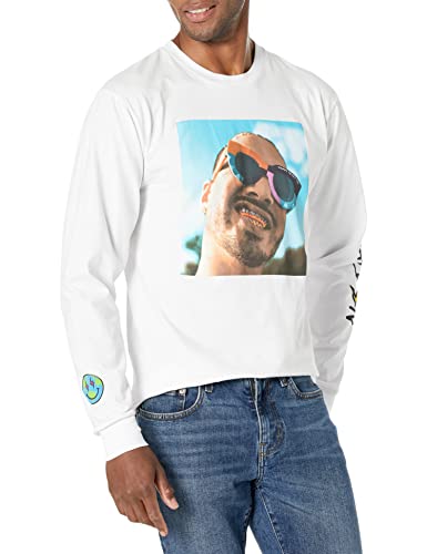 J Balvin Square Photo Long Sleeve Shirt, White, Small