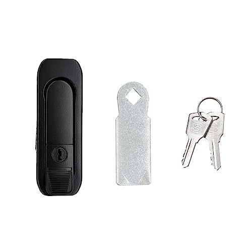 Xnrtop Electric Cabinet Panel Pop Up Lock Push Button Door Cam Lock Black with Keys (Black, Keys)