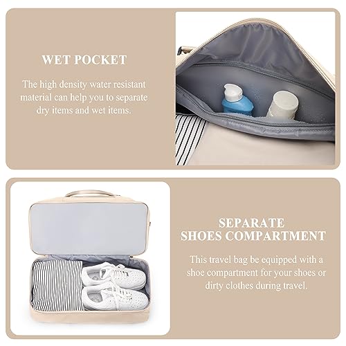 Weekender Bags for Women,Personal Item Travel Bag with Shoes Compartment,Overnight Travel Duffel Bag with Toiletry Bag