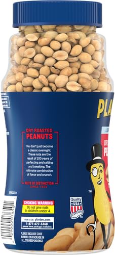 Planters Peanuts, Lightly Salted, Dry Roasted, 16-Ounce Jars (Pack of 12)