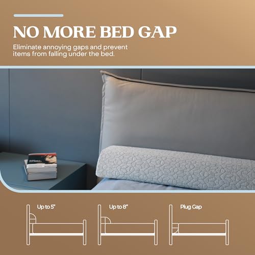FeelAtHome Bed Gap Filler | Bed Wedge Pillow for Headboard to Close The Gap (0-8") Between Headboard and Mattress - Headboard Pillow Wedge for Twin Bed (39"x10"x5")