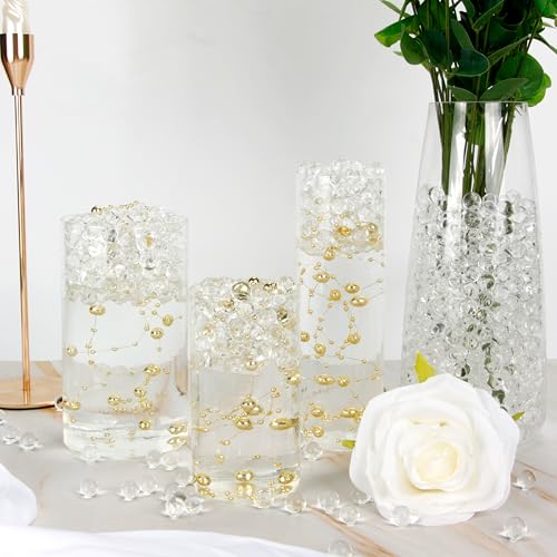 BYMORE 120000 Clear Water Beads,Transpatent Gel Jelly Beads,Vase Filler for Candle, Wedding Centerpiece, Floral Arrangement, Home Decorations