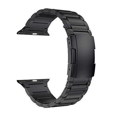 LDFAS Compatible for Apple Watch Ultra 2 Band 49mm, Series 10 46mm Titanium Metal Strap for iWatch Band Compatible for Apple Watch 9/8/7 45/44mm Band, Black