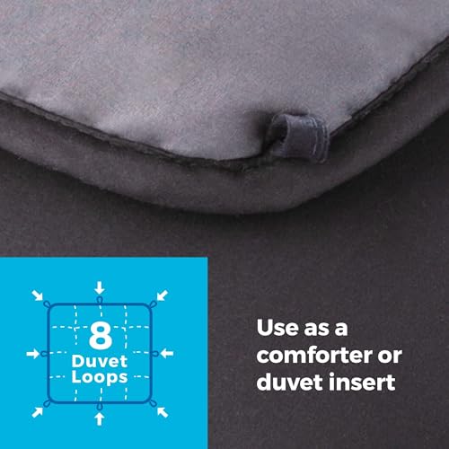 LINENSPA Reversible Down Alternative Comforter and Duvet Insert - All-Season Comforter - Box Stitched Comforter - Bedding for Kids, Teens, and Adults – Black/Graphite - California King