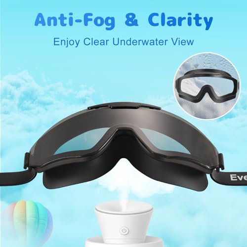 EverSport 2 Pack Kids Swim Goggles Frame Less Design Anti-fog UV Protection Clear Wide Vision No Leak, Water Pool Swimming Goggles for kids 6-14 8-14 8-12 5-7 Toddler Youth Children Boys Girls