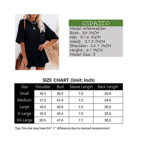 CSDAJIO Women's Casual Short Sleeve Loose Shirt Oversized T-Shirt Trendy Going Out Crew Neck Summer Graphic Tees C+Sun Green Medium