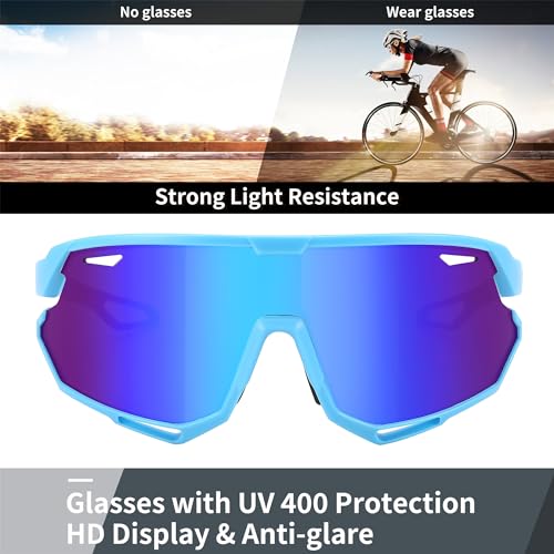 FEISEDY Sport Sunglasses for Men Women, Cycling Glasses with UV Protection, for Baseball, Ski, Runing, Golf B0082