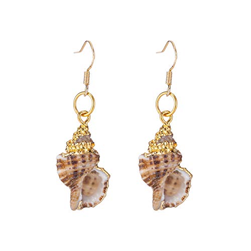 lureme Beach Jewelry Casual Seashell Conch Drop Dangle Earrings(er006199-26)