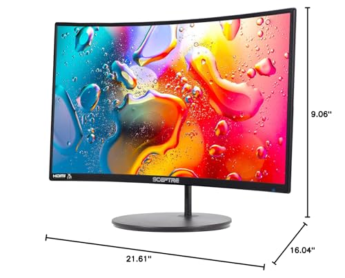 Sceptre Curved 24-inch Gaming Monitor 1080p R1500 98% sRGB HDMI x2 VGA Build-in Speakers, VESA Wall Mount Machine Black (C248W-1920RN Series)