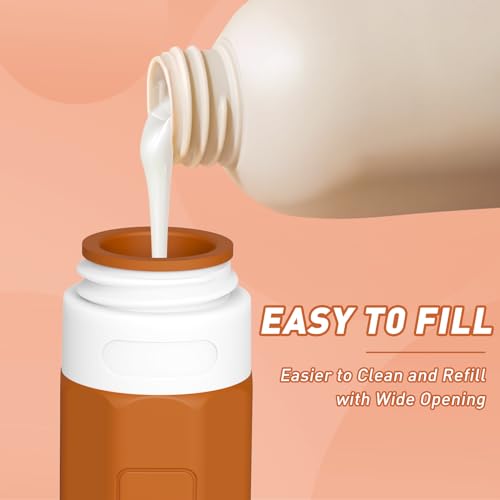 Redfly Travel Bottles for Toiletries, 3oz Tsa Approved Travel Size Containers, BPA Free Leak Proof Travel Containers for Toiletries, Refillable Travel Accessories for Shampoo Conditioner Apricot