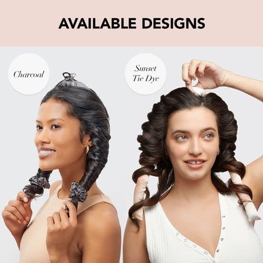 Kitsch Satin Heatless Curling Set - Overnight Hair Curlers to Sleep in, Heatless Curls, Heatless Hair Curler Overnight Curls, Heatless Curling Rod Headband, No Heat Soft Curlers to Sleep in - Sunset