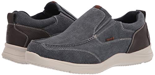 Nunn Bush Men's Conway Canvas Slip-ON MOC Toe Loafer, Gunmetal, 10.5