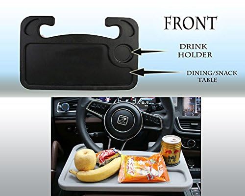 Steering Wheel Tray, Car Table Tray, Steering Wheel Desk for Laptop and Vehicle Seat Mount Notebook Laptop Eating Desk,car Trays for Eating Black