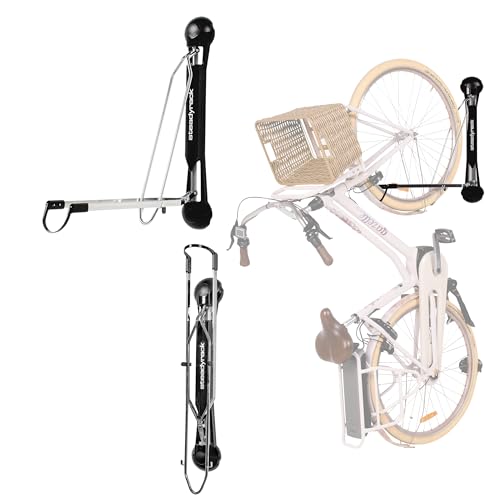 Steadyrack Bike Rack – Swivel Bike Wall Mount for eBikes with Fender, 20”-29” Wheel Diameter eBike Rack, 77lbs Capacity Bicycle Hanger, Easy Lift Design