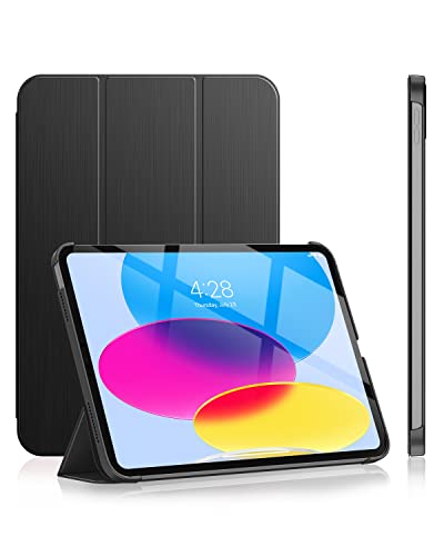 Soke Case for iPad 10th Generation(10.9-inch,2022) - [Smart Cover Auto Wake/Sleep + Slim Trifold Stand], Premium Protective Hard PC Back Cover for New Apple iPad 10.9 Inch - New Black