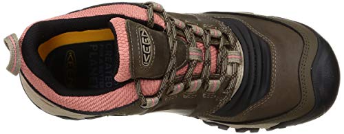 KEEN womens Ridge Flex Low Height Waterproof Hiking Shoe, Steel Grey/Hydrangea, 10.5 US