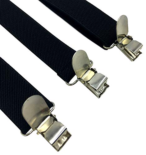 LOLELAI Suspenders for Women and Men | Elastic, Adjustable, Y-Back | Pant Clips, Tuxedo Braces (6, White)
