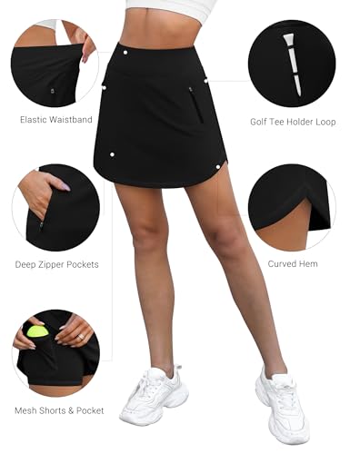 LouKeith Womens Tennis Skirt High Waist Golf Skorts Zipper Pockets Tummy Control Casual Workout Athletic Mini Skirt with Shorts Leopard 2XL