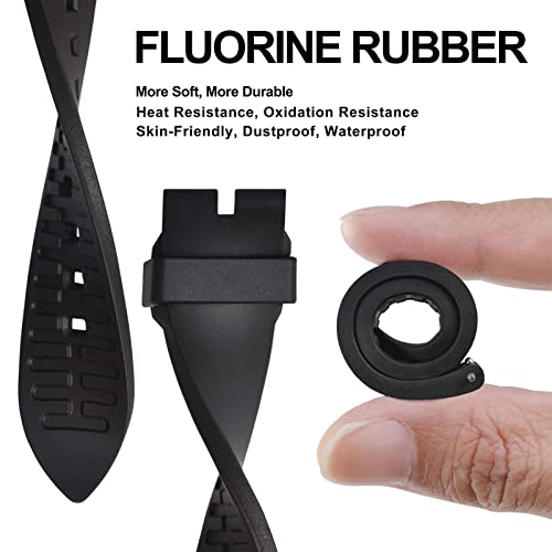 ANNEFIT Premium Silicone Watch Band, Quick Release Fluoro Rubber Strap 20mm with Black Buckle (Orange)