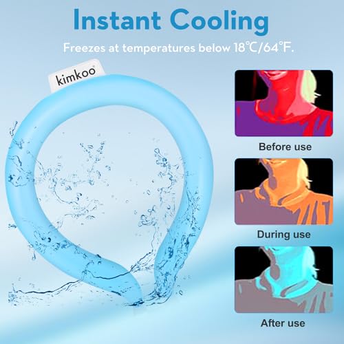 Neck Cooling Tube, Reusable Ice Neck Cool Wrap for Outdoor Indoor, Relief for Hot Flashes and Summer (Black)