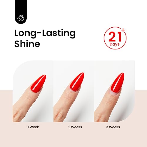 beetles Gel Polish 15ml/0.51fl oz No Wipe Top Coat, High Gloss Shiny Long-Lasting Clear Gel Top Coat, Soak Off Nail Lamp Nail Gel, Home DIY Professional Manicure and Nail Salon