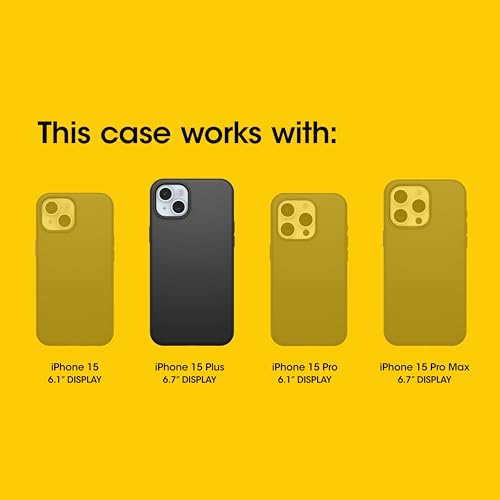 OtterBox iPhone 15 Plus and iPhone 14 Plus Symmetry Series Case - BLACK, snaps to MagSafe, ultra-sleek, raised edges protect camera & screen