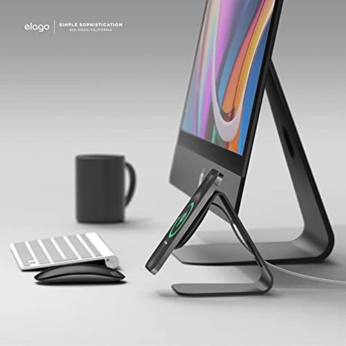 elago MS4 Charging Stand Compatible with MagSafe Charger, Aluminum Stand Compatible with iPhone 15/14/13/12 Series, Designed for iOS17 Standby Mode (Cable Not Included) (Black)