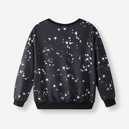 PATPAT Girls Fall Crewneck Black Sweatshirt Graphic Pullover Long Sleeve Shirts Toddler Kids Cute Sweatshirts For Teen Girls 3-4 Years