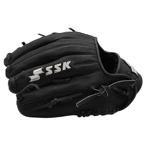 SSK Z5 Craftsman Infield Baseball Glove – 11.25” - 11.5” - 11.75” - 12” – Right & Left Hand Throw (Camel/Black - H Web, 12" - Right Hand Throw)