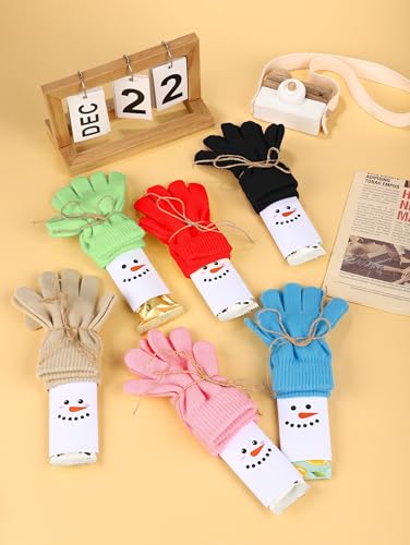 Cooraby 12 Pairs Kid's Winter Magic Gloves Children Stretchy Warm Magic Gloves Boys or Girls Knit Gloves (12 Mixed Color)