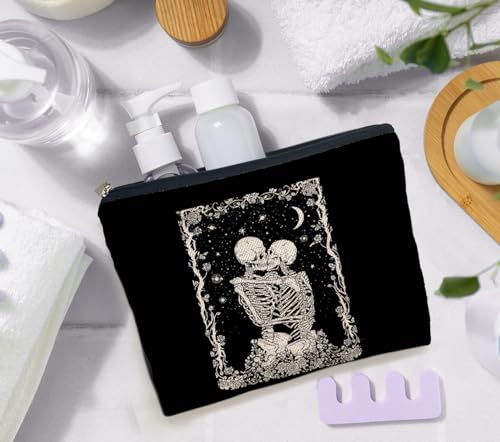 IWXYI Skeleton Pouches,Gothic Skeleton Makeup Bags,Skeleton Skull Makeup Bags With Zipper,Skeleton Skull Gothic Makeup Bag Zipper Pouch Travel Toiletry Gifts For Women,Skull Gifts