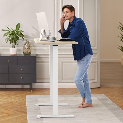 ErGear Standing Desk Frame [Dual Motor] Electric Adjustable Legs Compatible Desktop Size 44″-90″, 264 lbs Weight Capacity, 4 Memory Height Settings Stand up Desks Frame Workstation, Black Frame Only