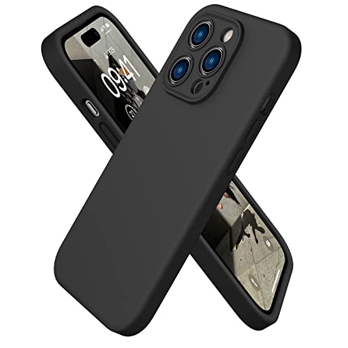 CellEver Heavy-Duty Silicone Case for iPhone 14 Pro - Military Drop Protection, Camera Shield, Scratch-Free Interior, Black