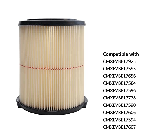 Replacement Cartridge Filter for Craftsman CMXZVBE38754 009-38754 Red Stripe General Purpose Wet Dry Vac Filter for 5 to 20 Gallon shop vacuums 1Pack