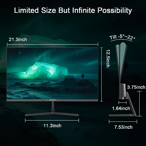 SANSUI 24 Inch IPS Monitor with Speakers Built-in MPRT 1MS, DP HDMI VGA Ports, 110% sRGB HDR FHD 1080P Computer Monitor Frameless/Eye Care/Tiltable/Cable Management(ES-24X5A HDMI Cable Included)