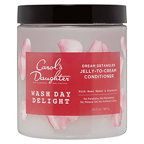 Carol's Daughter Detangling Jelly-to-Cream Conditioner With Glycerin and Rose Water, Moisturizing Conditioner for Curly Hair Paraben Free for Moisture, Hydration, and Shine, Curl 20 Oz