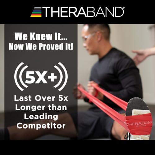 THERABAND Resistance Band 25 Yard Roll, Special Heavy Black Non-Latex Professional Elastic Bands For Upper & Lower Body Exercise, Physical Therapy, Pilates, & Rehab, Dispenser Box, Level 6