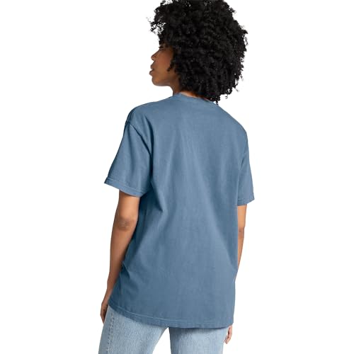 Comfort Colors Adult Short Sleeve Pocket Tee, Style G6030, Blue Jean, Medium