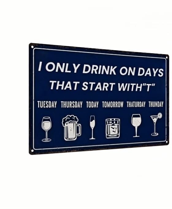Carastora Funny Bar Metal Tin Sign – Vintage Wall Decor for Man Cave, Pub, Club, or Garage – Great Gift for Drink Lovers, 8x12 Inches