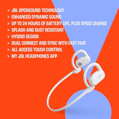 JBL SoundGear Sense - True wireless Open-ear headphones, OpenSound Technology, Splash and dust resistant, 4 mics for crisp, clear calls, Up to 24 hours of battery life, plus speed charge (Black)