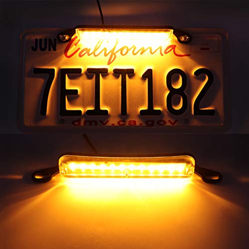 LivTee License Plate Light, Extremely Bright LED License Plate Lights Assembly for Trailer UTV ATV Truck RV Boat, Amber