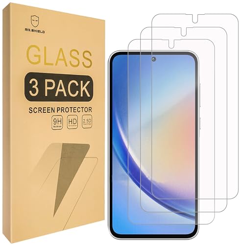 Mr.Shield Screen Protector Compatible with Samsung Galaxy A35 5G [Tempered Glass] [3-PACK] [Japan Glass with 9H Hardness]