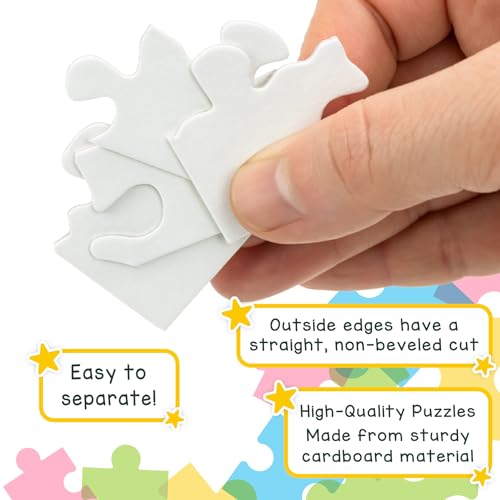 Hygloss Blank Puzzles with Heart Shape - 6" x 8" - Ideal for Valentines - Write, Draw, and Decorate Your Own Jigsaw Puzzle - 6 Puzzles (8 Puzzle Pieces per Puzzle)