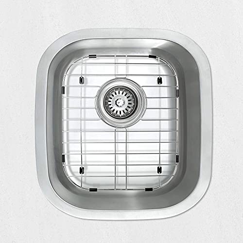 MONSINTA Kitchen Sink Grid and Sink Protectors for Kitchen Sink, Stainless Steel Sink Grids for Bottom of Kitchen Sink, 17 3/4" x 13 11/16" with Rear Drain for Single Sink Bowl, Sink bottom grid