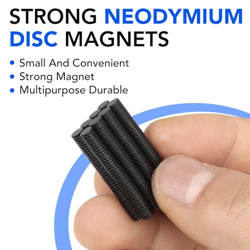 TRYMAG Small Magnets Black 360Pcs, 3x1mm Neodymium Magnets, Tiny Strong Small Round Magnets Rare Earth Magnets Mini Round Magnets Neodymium Magnets for Fridge, Office, Crafts, DIY, Science