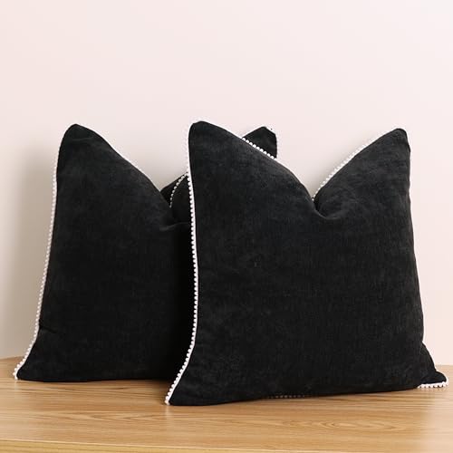 VOILYBIRD Wine Boho Pillow Covers 16x16 Inch, Decorative Throw Pillow Covers for Sofa, Couch Pillow Covers for Living Room, Set of 2