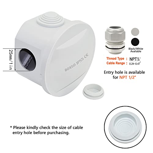 LeMotech Junction Box, ABS Plastic IP65 Waterproof and Dustproof, Universal Electrical Enclosure, Outdoor and Indoor Project Box 5.9X 5.9X 3.9 inch (150 x 150 x 100 mm)