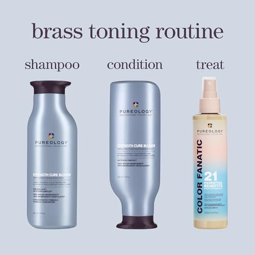 Pureology Strength Cure Blonde Purple Conditioner for Blonde & Lightened Color-Treated Hair, 1.7 Fl Oz