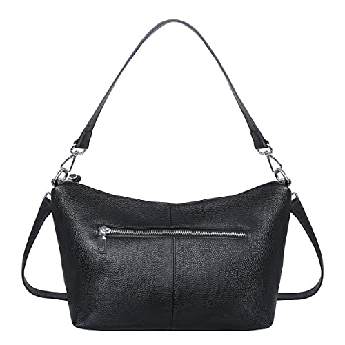Iswee Black Crossbody Purse for Women Shoulder Bag Designer Handbags Everyday Purse Satchel Tote Crescent Bag for Work (Black)